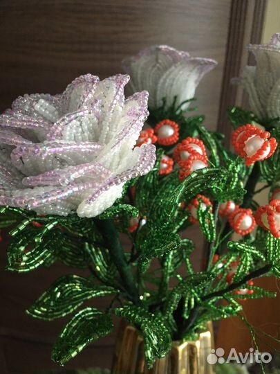 Розы из бисера