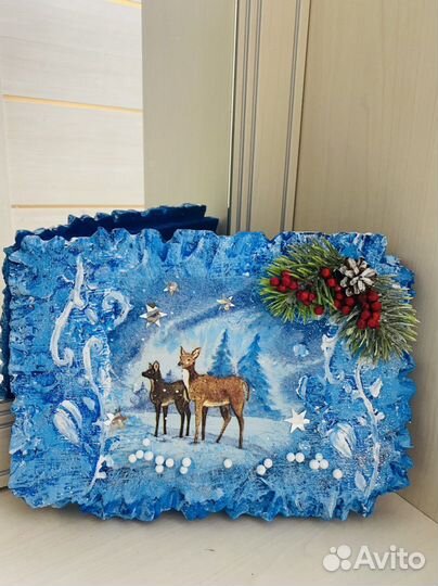 Новогодняя поделка панно