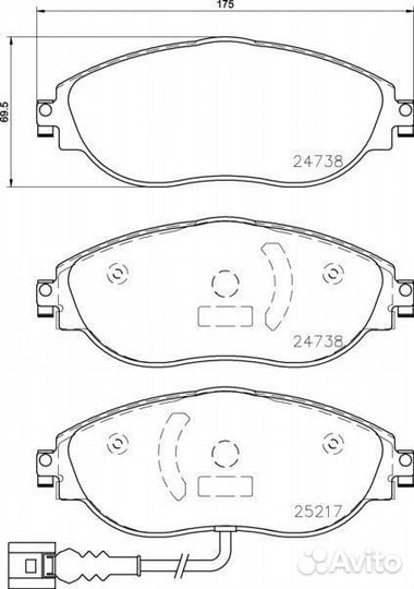 Колодки тормозные дисковые передн. audi A3 (8V1 8V
