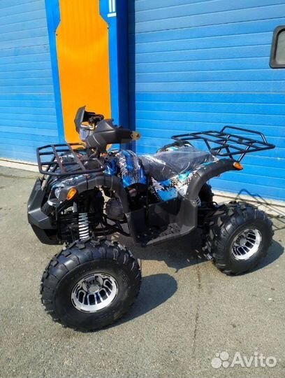 Детский квадроцикл Grizzly 125 сс бело-синий