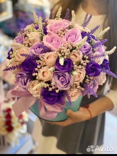 Букет из мыльных роз