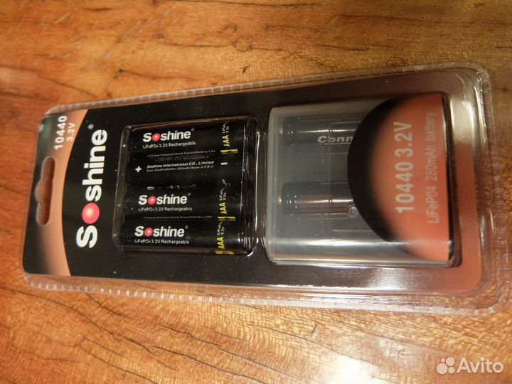 Аккумулятор Lifepo4 10440 Soshine 280mAh 3.2В + зу