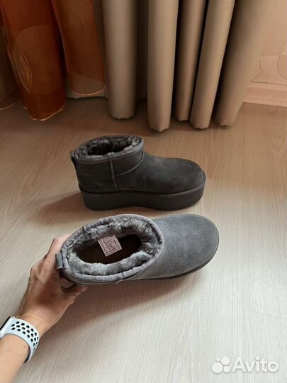 Угги ультрамини на платформе Ugg Platform Grey