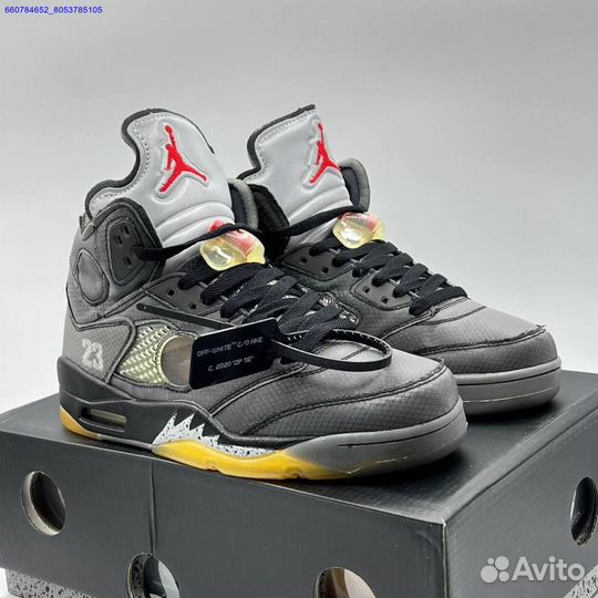 Кроссовки Nike Air Jordan 5 Retro Off-White (Арт.72712)