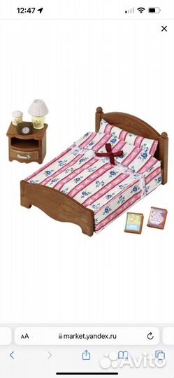 Sylvanian Families большая кровать и тумбочка 5019