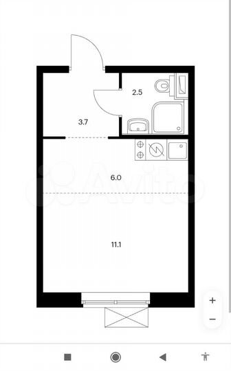 Квартира-студия, 23,3 м², 4/16 эт.