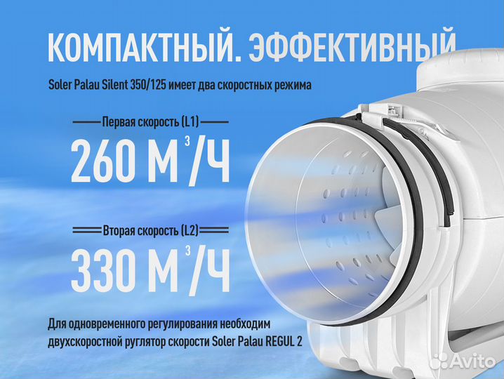 Канальный вентилятор Soler Palau TD-350/125 Silent