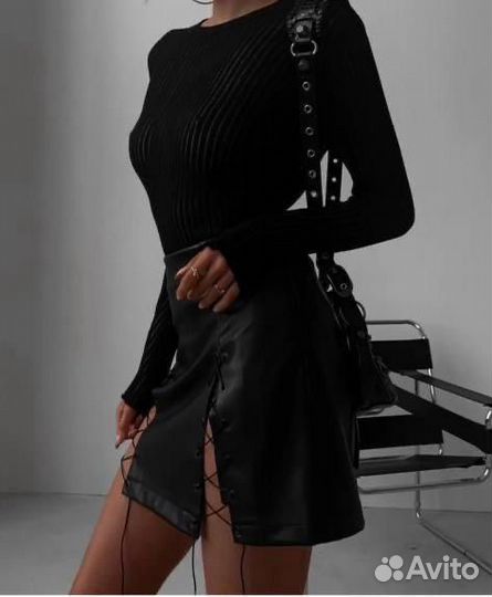 Юбка экокожа