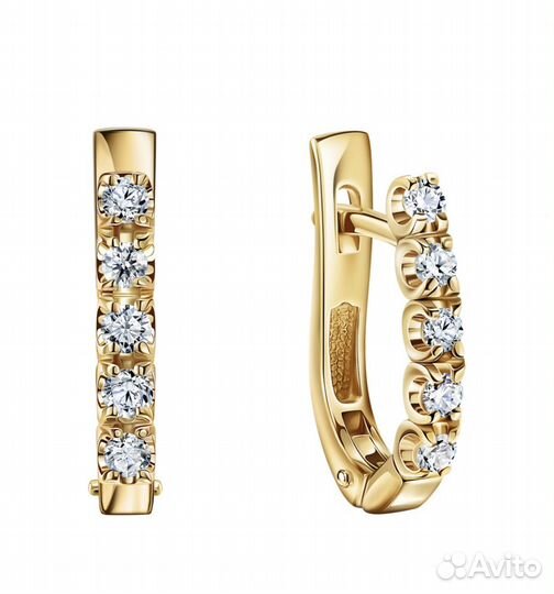 Золотые серьги с бриллиантами