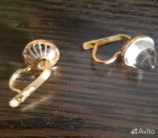 Серьги золотые с топазом