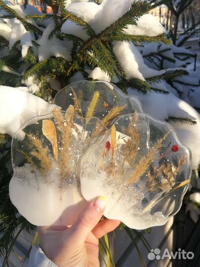 Подставка Льдинка под бокал/свечу. Панно. Картина