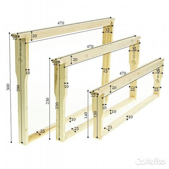 50 шт. Рамка Дадан липа