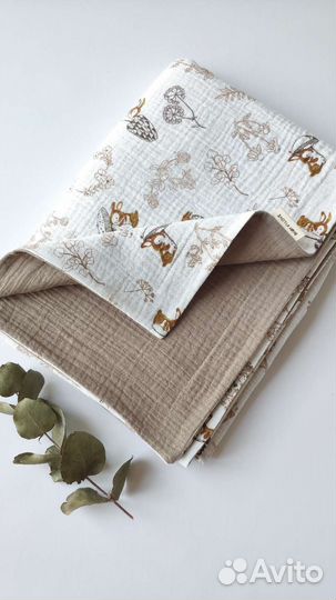 Плед из 4х слоёв муслина 90*120