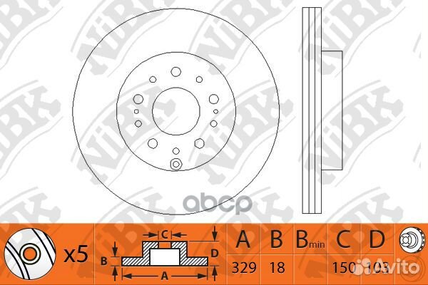 Диск тормозной toyota land cruiser 100 -07 передн