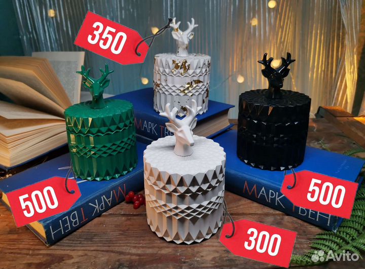 Шкатулка / подсвечник из гипса