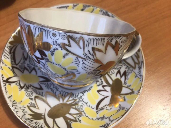 Чайный сервиз «Золотые ромашки» лфз