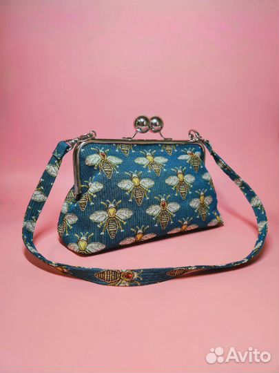 Сумка Клатч театральный Ридикюль с пчелами