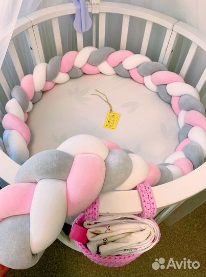 Бортики в кроватку косичка