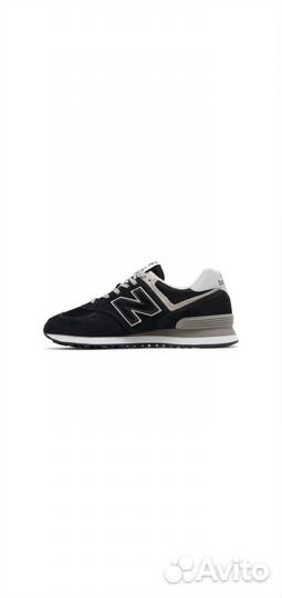 New balance 574 черный/белый/серый