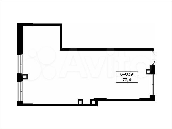 Продается торговое помещение, площадь 72.4 кв.м