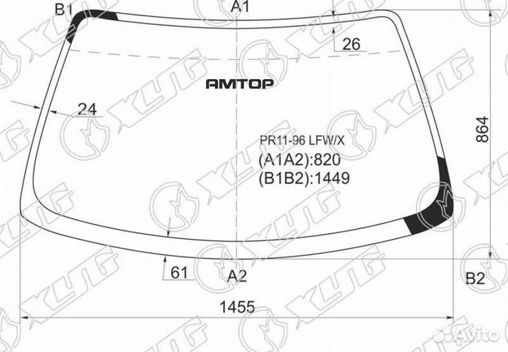XYG PR11-96 LFW/X Стекло лобовое nissan presea 95