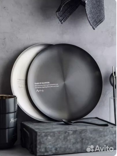 Набор 2 тарелки в индустриальном стиле