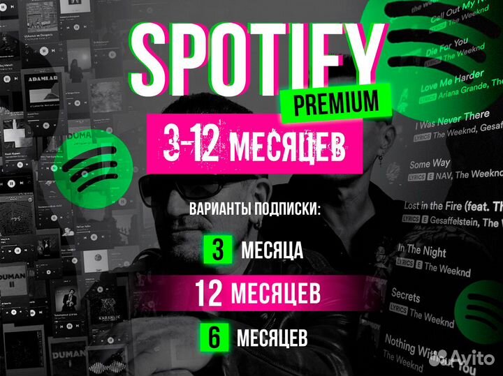 Spotify Premium 3-12 месяцев