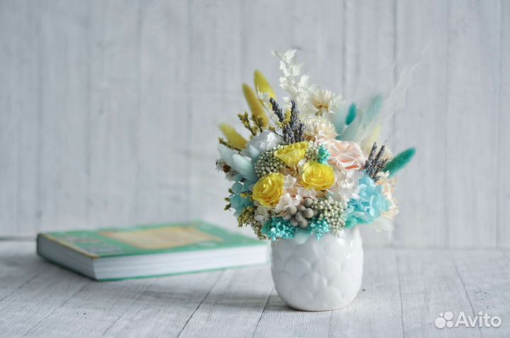 Сухоцветы лаванда хлопок лагурус