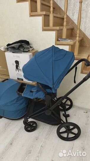 Cybex priam 3.0 комплект 3в1 mountain blue