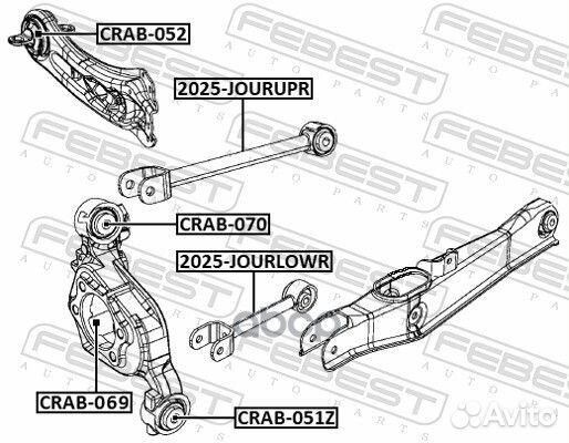 Сайлентблок задней цапфы верхний crab-070 Febest