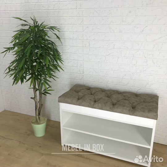 Обувница банкетка в каретной стяжке