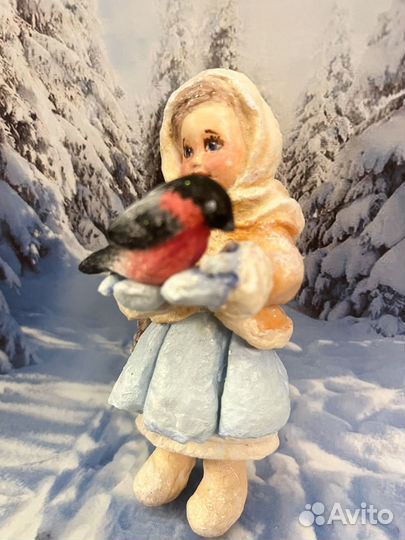 Ватная елочная игрушка