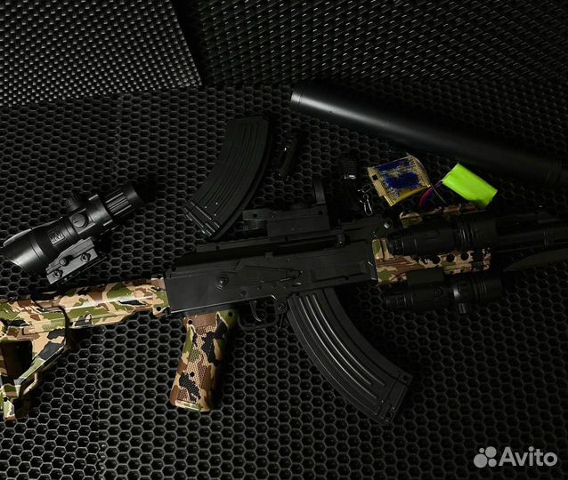 Игрушечный автомат с пульками ак-47