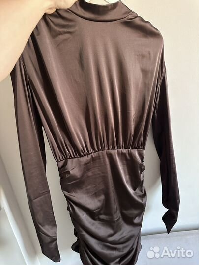 Платье мини Rare London шоколадное, размер (44-46)