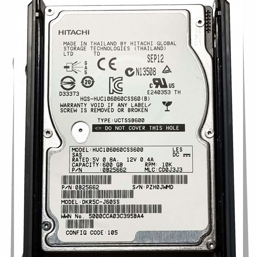 [HUC106060CSS600] Жесткий Диск Hitachi 600gb 3282389-A Sas 2.5" Huc106060css600