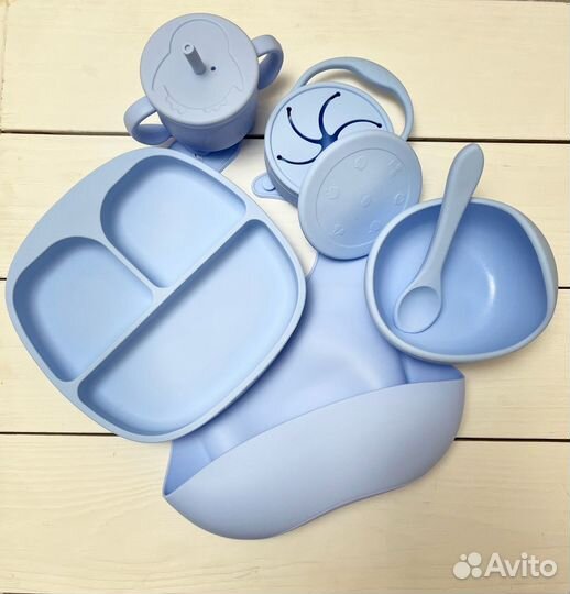 Новый набор детской силиконовой посуды
