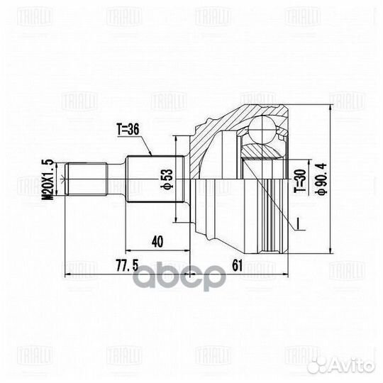 ШРУС наружый GO 1820 Trialli