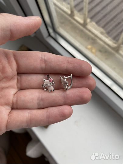 Серебряные серьги детские