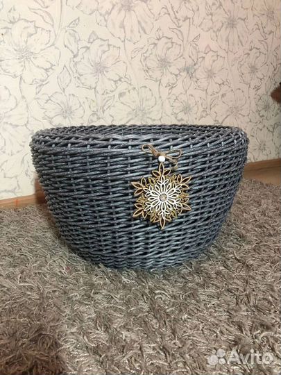 Юбка, корзинка для елки из ротанга