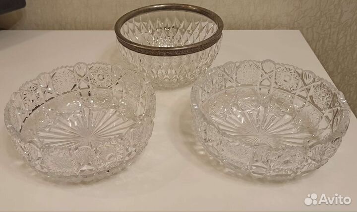 Хрустальные вазы, салатницы, конфетницы