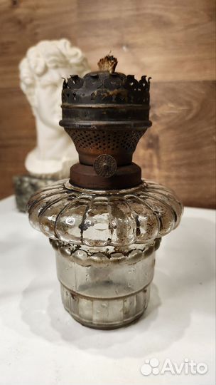 Лампа керосиновая старинная, стекло