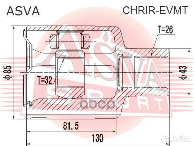 Шрус внутренний перед прав chrirevmt asva