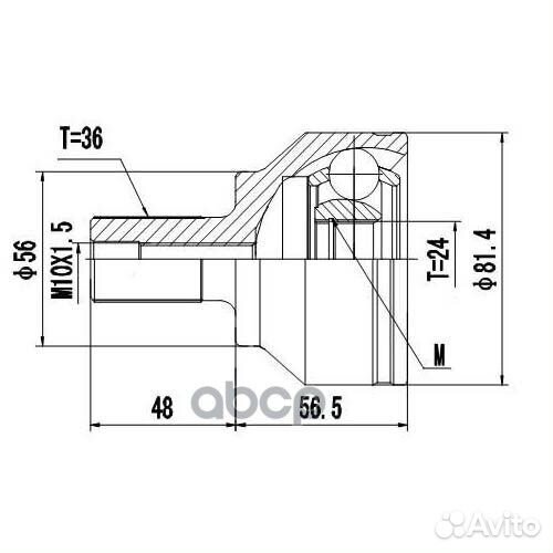Шрус наружный перед лев Z87435R Zikmar