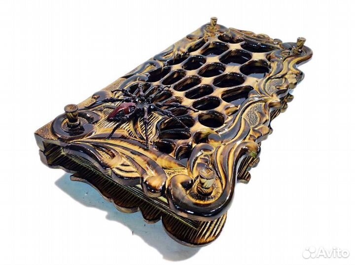 Нарды паук на стекле ручной работы