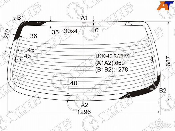 Стекло заднее Toyota Echo