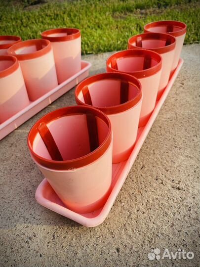 Многоразовые горшки для рассады с поддонами