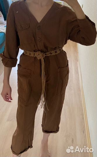 Комбинезон льняной zara