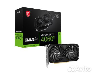 MSI GeForce RTX 4060 Ti Ventus 2X Black OC 8Gb