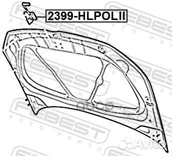 Защелка замка капота 2399hlpolii Febest