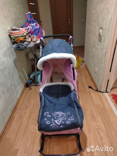 Детские санки коляска nika